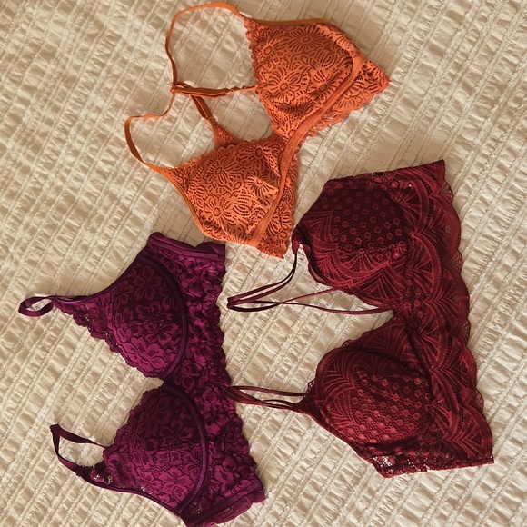Auden Other - Auden Lace Bralette & Bra Bundle XS SM 36A Orange Red Plum